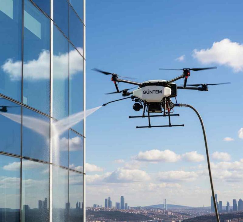 Drone ile cam cephe temizliği ve maliyet avantajı