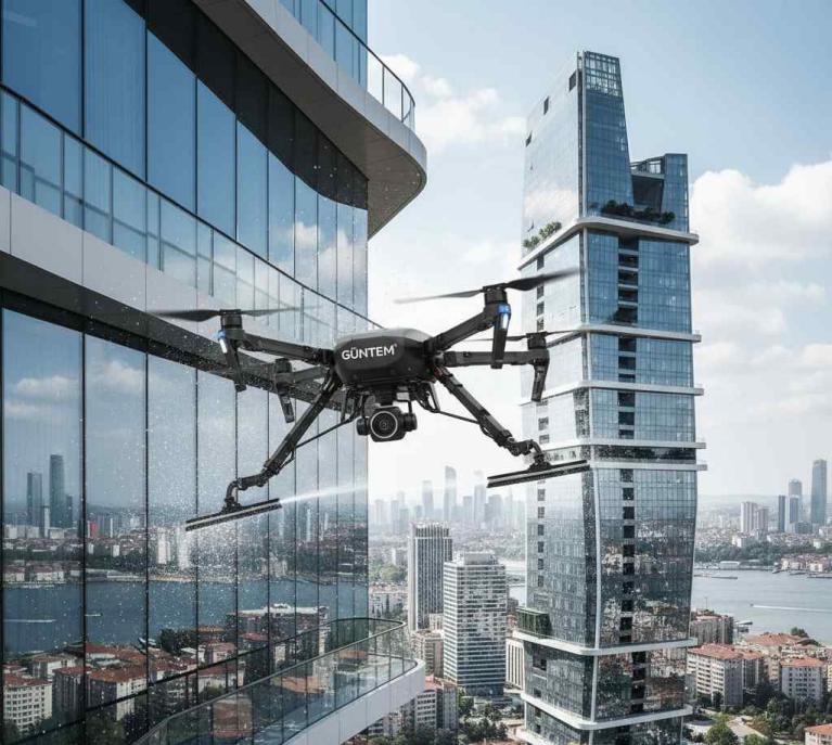 Drone ile Levent dış cephe temizliği hizmetleri