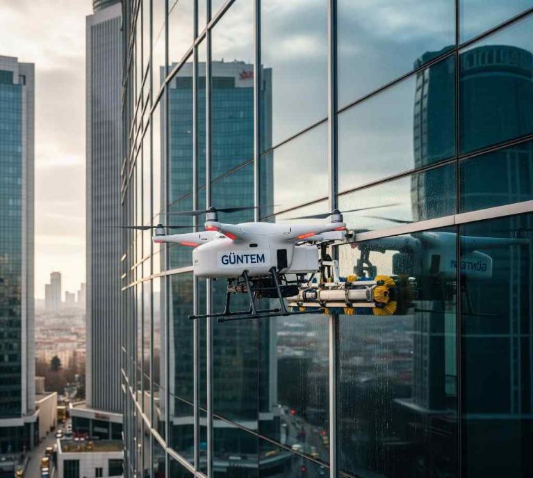 Drone ile Maslak cam temizliği hizmetleri