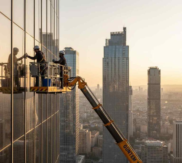 Sepetli platform ile Maslak dış cephe temizliği hizmetleri