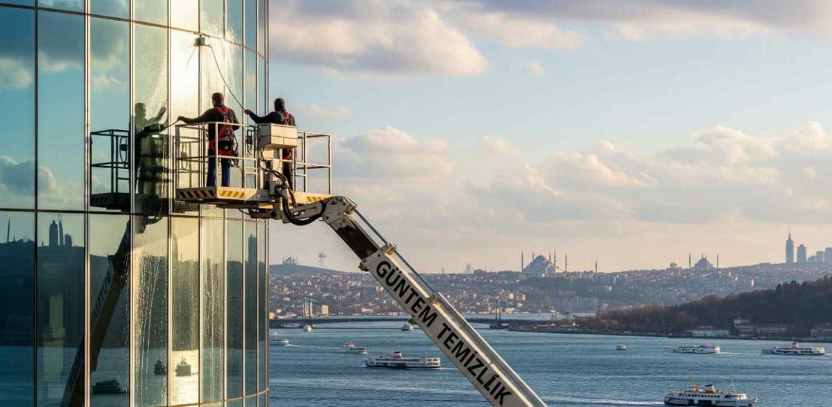 Sepetli vinçle dış cephe temizliği İstanbul